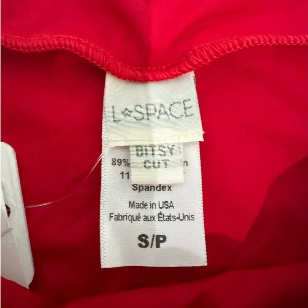 L SPACE $99 Ribbed Frenchi Bikini Bottom Bitsy Cut in Red (No Top) Size S/P